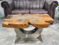 Preview: Massivholz Couchtisch Baumstamm Baumscheibe Expression Handarbeit