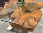 Preview: Massivholz Couchtisch Baumstamm Baumscheibe Expression Handarbeit