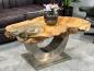 Preview: Massivholz Couchtisch Baumstamm Baumscheibe Expression Handarbeit