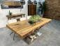 Preview: Massivholztisch aus recyceltem Altholz Deep Island