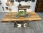 Preview: Massivholztisch aus recyceltem Altholz Deep Island