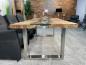 Preview: Massiver Design Esstisch mit Kufen und Glaselementen