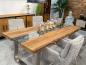 Preview: Massiver Design Esstisch mit Kufen und Glaselementen