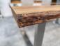 Preview: Massiver Design Esstisch mit Kufen und Glaselementen