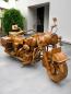 Preview: Außergewöhnliche Holzskulptur „Motorrad“ aus Holz