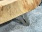 Preview: Massiver runder Couchtisch Baumstamm mit Metallgestell