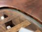 Preview: Massiver runder Couchtisch Baumstamm mit Metallgestell