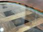 Preview: Massiver runder Couchtisch Baumstamm mit Metallgestell