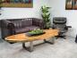 Preview: Massiver Couchtisch Baumstamm mit Metallgestell