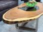 Preview: Massiver Couchtisch Baumstamm mit Metallgestell