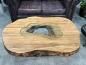 Preview: Ovaler Couchtisch Fusion 135 cm aus Holz