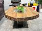 Preview: Ovaler Couchtisch Fusion 135 cm aus Holz
