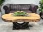 Preview: Ovaler Couchtisch Fusion 135 cm aus Holz