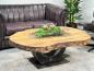 Preview: Ovaler Couchtisch Fusion 135 cm aus Holz