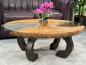 Preview: Massivholz Couchtisch mit Glaseinlagen Bay