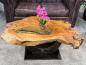Preview: Unikat Couchtisch aus Holz Baumstamm Baumscheibe Metallfuss