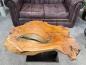 Preview: Unikat Couchtisch aus Holz Baumstamm Baumscheibe Metallfuss