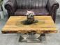 Preview: Design Couchtisch aus recyceltem Holz