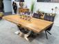 Preview: Teakholz-Esstisch mit Edelstahlgestell, 200x100x78 cm