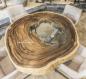 Preview: Runder Esstisch Baumstamm mit Edelstahlgestell