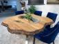 Preview: Runder Esstisch Eternia aus recyceltem Holz mit Glaseinlage