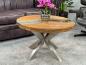 Preview: Runder Wohnzimmertisch Eternia 80 cm Holz Edelstahlgestell