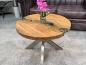 Preview: Runder Wohnzimmertisch Eternia 80 cm Holz Edelstahlgestell