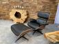 Preview: Eames Lounge Chair Replica schwarz silber