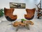 Preview: Relaxsessel "Egg Chair Replika" mit Leder (braun / schwarz) und Aluminium im Aviator-Design