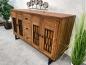 Preview: Sideboard / Anrichte "Castle" 152 x 53 x 88,5 cm aus recyceltem Altholz mit Metalldekor und Rohstahlgestell