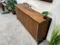 Preview: Sideboard / Anrichte "Loft" 200 x 40 x 90 cm aus recyceltem Altholz mit Rohstahlgestell