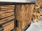 Preview: Sideboard / Anrichte "Essence black" 180 x 45 x 61 cm aus recyceltem Altholz mit Stahlkostruktion schwarz lackiert