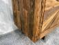 Preview: Sideboard / Anrichte "Essence" 180 x 45 x 82 cm aus recyceltem Altholz mit Chromgestell und Glasplatte