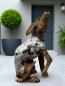 Preview: Skulptur Holzfigur Hund mit Aluminium