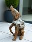 Preview: Skulptur Holzfigur Hund mit Aluminium
