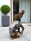 Preview: Skulptur Holzfigur Hund mit Aluminium