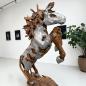 Preview: Skulptur steigenes Pferd aus Holz Lobby Hotel Eingangsbereich Dekoration