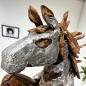 Preview: Skulptur steigenes Pferd aus Holz Lobby Hotel Eingangsbereich Dekoration