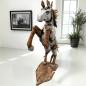 Preview: Skulptur / Dekofigur "Steigendes Pferd" ca. H134 x B40 x L70 cm aus Altholz mit Aluminium