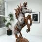 Preview: Skulptur steigenes Pferd aus Holz Lobby Hotel Eingangsbereich Dekoration