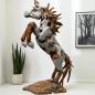 Preview: Skulptur steigenes Pferd aus Holz Lobby Hotel Eingangsbereich Dekoration