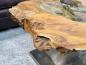 Preview: Einmaliger Couchtisch aus Baumscheiben mit Halbmondfuss