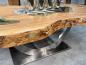 Preview: Ungewöhnlicher Esstisch aus Vollholz Fusion Unikat Holz