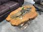 Preview: Unikat Couchtisch aus Holz Baumstamm Baumscheibe mit Edelstahl