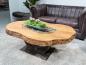 Preview: Couchtisch vollholztisch fusion baumkantentisch