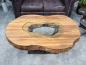 Preview: Couchtisch vollholztisch fusion baumkantentisch