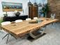 Preview: Design Massivholztisch aus recyceltem Altholz "Deep Island"