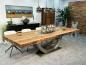 Preview: Design Massivholztisch aus recyceltem Altholz "Deep Island"