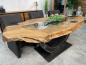 Preview: Vollmassiver Luxustisch aus Baumscheiben Expression mit orgnischer Form