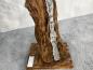 Preview: Weinständer (176 cm) aus einem massivem Baumstamm (Altholz Teak) mit Aluminiumbeschlag
